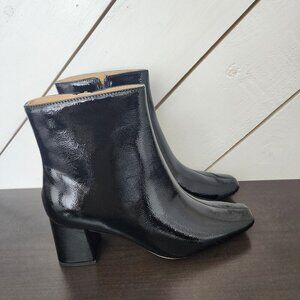 NEW Journee Collection Haylinn Womens 8.5 Black Faux Leather Ankle Boots 3CT